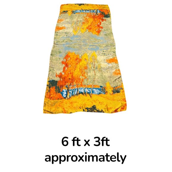 Large Scarf/Wrap With Autumn Landscape Print - Picture 5 of 5